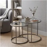 Skye Decor , hoogwaardige set van drie bijzettafels - grijs design, 100% metaal