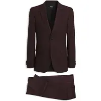 BOSS Slim-fit pak van scheerwol met microdessin
