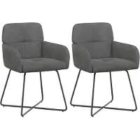 vidaXL Eetstoelen 2 st fluweel Donkergrijs 59 x 56,5 x 86 cm