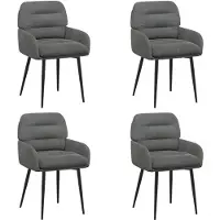 vidaXL Eetstoelen 4 st fluweel Donkergrijs 59 x 59,5 x 90 cm