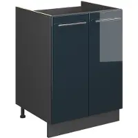 Vicco Wastafelkast Fame-Line Donkerblauw hoogglans/Antraciet 60 cm, Model 65276