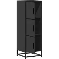 vidaXL Hoge kast 35,5x35x106,5 cm bewerkt hout en metaal zwart