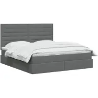 vidaXL Opbergbed met matras, donkergrijs, 160 x 200 cm, met stoffen bekleding