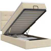 vidaXL Ottoman bed met matras Crèmekleurig 100 x 200 cm Stof