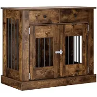 vidaXL Hond kennel meubel Gerookt eiken 90 x 47,5 x 80 cm Bewerkt hout