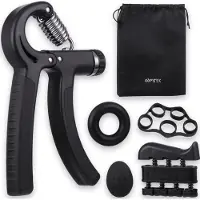 Gymtek 5-Delige Handtrainer Set - Verstelbare Handtrainer - Handknijper - Grip Trainer - Onderarm Trainer - Stressbal