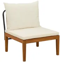 vidaXL Tuin Midden Sofa met Kussens Massief acaciahout & touw Naturel
