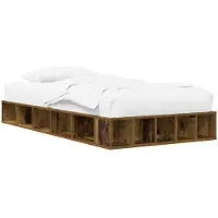 vidaXL Bedombouw met opslag Oud hout 80 x 200 cm Bewerkt hout
