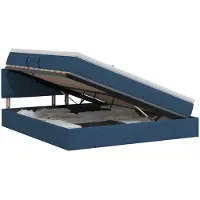 vidaXL Opbergbed met matras met hoofdeinde Blauw 180 x 200 cm fluweel
