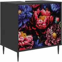 vidaXL Badkamerkast KIEL Zwart eiken 60 x 40 x 61 cm Bewerkt hout