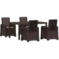 vidaXL Tuin Eettafel Set 5 st Bruin en Taupe PP
