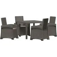 vidaXL Tuin Eettafel Set 5 st Lichtgrijs PP