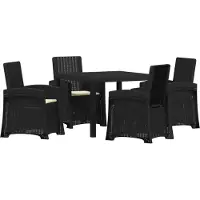 vidaXL Tuin Eettafel Set 5 st Antraciet- en crèmekleurig PP