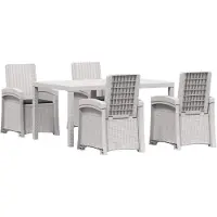 vidaXL Tuin Eettafel Set 5 st Wit en antracietkleurig PP