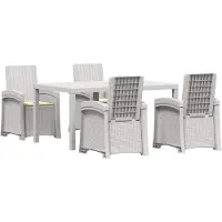 vidaXL Tuin Eettafel Set 5 st Wit en crèmekleurig PP