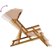 vidaXL Ligstoel 4 st 3 Positie massief eucalyptushout Taupe