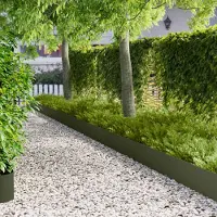 vidaXL Gazonrand 30 st 100 x 18 cm Staal Olijfgroen