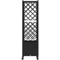vidaXL Verhoogde plantenbak met klimrek en dak, zwart, 124,5 x 40 x 142 cm, PP