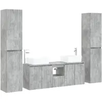 vidaXL Badkamerkastset, 5 stuks, betonkleur, 33 x 34,5 x 160 cm