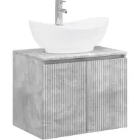 vidaXL Badkamerkastset, betonkleur, houtvezel