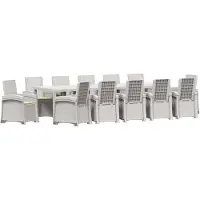 vidaXL Tuin Eettafel Set 14 st Wit en crèmekleurig PP