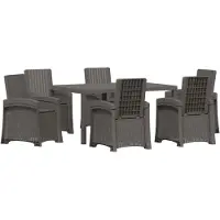 vidaXL Tuin Eettafel Set 7 st Lichtgrijs en antracietkleurig PP