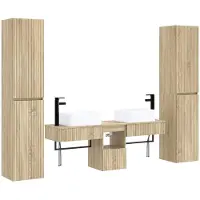 vidaXL Badkamermeubel Set 5 st Sonoma Eiken 33 x 34,5 x 160 cm