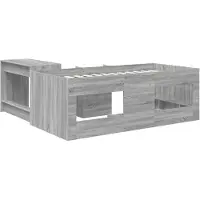 vidaXL Kinderhoogslaper met bureau 2 st Grijs Sonoma Bewerkt hout