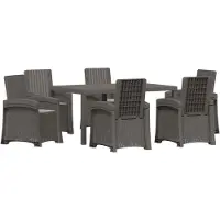 vidaXL Tuin Eettafel Set 7 st Lichtgrijs PP