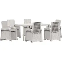 vidaXL Tuin Eettafel Set 7 st Wit en antracietkleurig PP