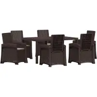 vidaXL Tuin Eettafel Set 7 st Bruin en lichtgrijs PP