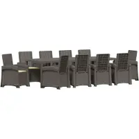 vidaXL Tuin Eettafel Set 11 st Lichtgrijs en Crème PP