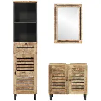 vidaXL Badkamerkast set 3 st Naturel 38 x 33 x 160 cm