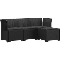 vidaXL 4-Zitter Tuin Sofa met Kussens Rattan Look PP Antraciet