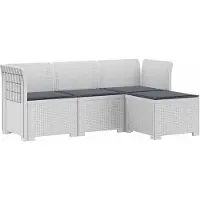 vidaXL 4-Zitter Tuin Sofa met Kussens Rattan Look PP Wit