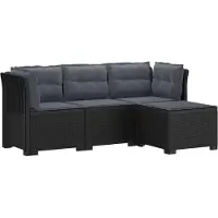 vidaXL 4-Zitter Tuin Sofa met Kussens Rattan Look PP Antraciet