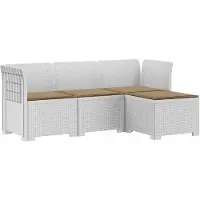 vidaXL 4-Zitter Tuin Sofa met Kussens Rattan Look PP Wit