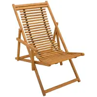vidaXL Ligstoel, 3 standen, massief eucalyptus hout, naturel