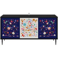 vidaXL Tv-meubel MAINZ 102 x 33 x 51 cm Zwart eiken Bewerkt hout