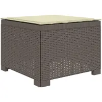 vidaXL Eén-zits Tuin Sofa met Kussen Rieten Look PP Lichtgrijs