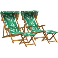 vidaXL Ligstoel 4 pcs 3 Positie massief eucalyptushout Bladpatroon