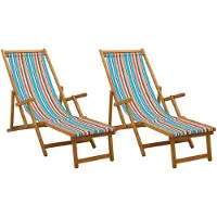 vidaXL Opvouwbare zonnebed 2 pcs 3 Positie Massief Eucalyptus Hout