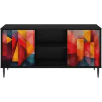 vidaXL TV-kast HEESCH, 102 x 33 x 51 cm, zwart, eikenlook