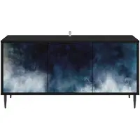 vidaXL Tv-meubel RAALTE 102 x 33 x 51 cm Zwart eiken Bewerkt hout