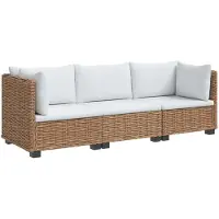 vidaXL 3 st Rieten Loungeset met Kussens GENDT Natuurlijk Riet Naturel