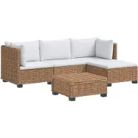 vidaXL 5 st Rieten Loungeset met Kussens GENDT Natuurlijk Riet Naturel