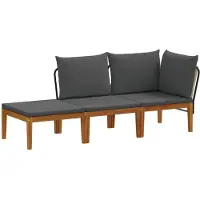 vidaXL 3 st Massief acaciahout & touw Naturel