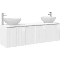 vidaXL Badkamerkast-set, 3 stuks, hoogglanzend wit, 49,5 x 44,5 x 65 cm