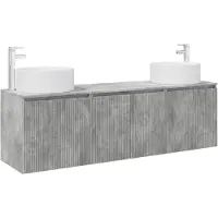 vidaXL Badkamermeubelset, 3 stuks, betonkleur, 49,5 x 44,5 x 65,5 cm