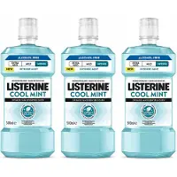 Listerine 3x Mondwater Coolmint Intense Mint Alcoholvrij 500 Ml